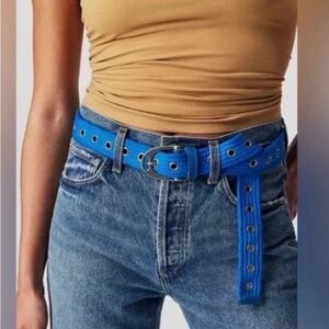 Free People Avril Grommet Cobalt Blue Belt